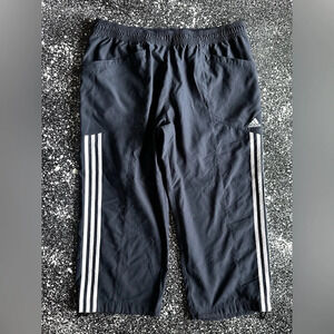 Adidas Relaxed Fit Workout Capris Sz Lg Navy/White